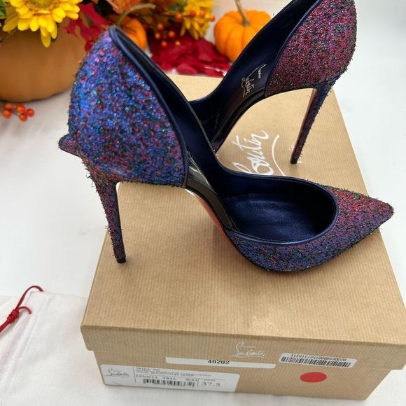 Women’s Christian Louboutin Iriza 100 starlight pumps size 37.5 made in Italy. - Picture 9 of 12